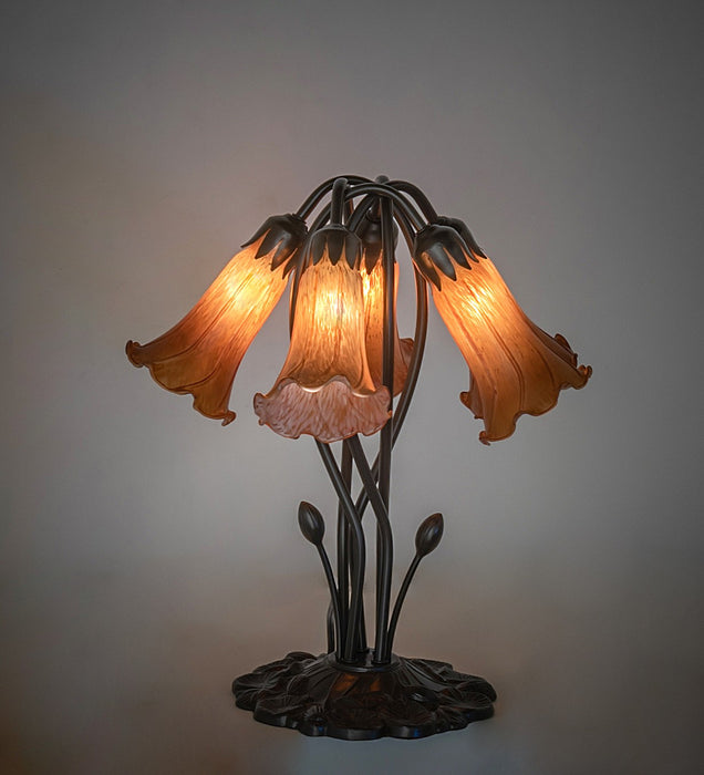 Meyda Tiffany 262218 Five Light Table Lamp, Mahogany Bronze