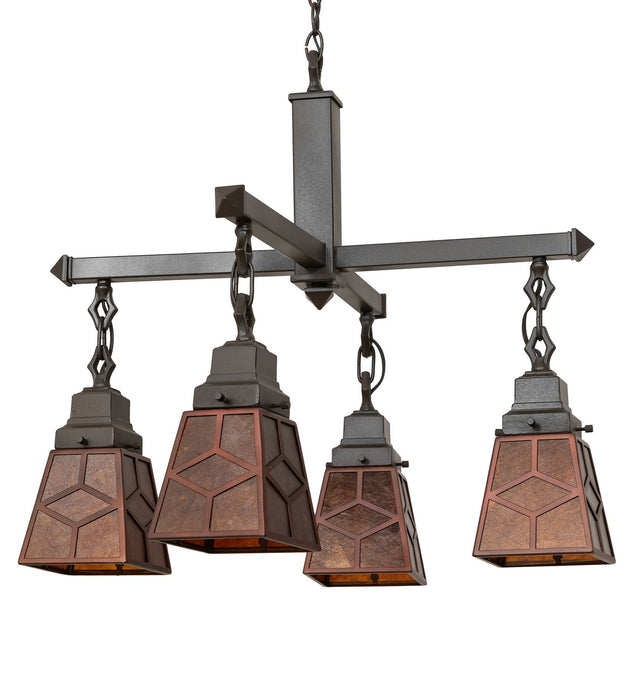 Meyda Tiffany 28277 Four Light Chandelier, Mahogany Bronze