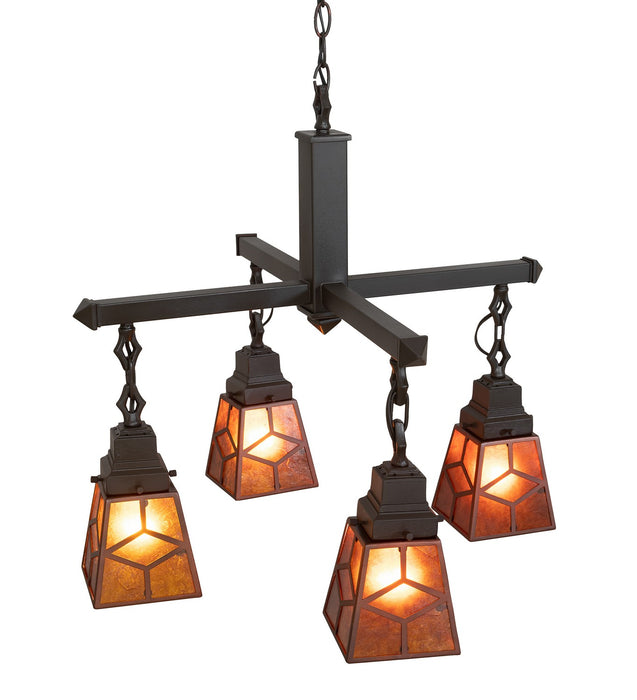 Meyda Tiffany 28277 Four Light Chandelier, Mahogany Bronze