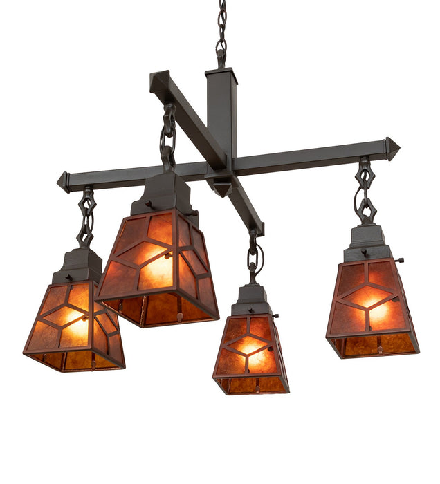 Meyda Tiffany 28277 Four Light Chandelier, Mahogany Bronze