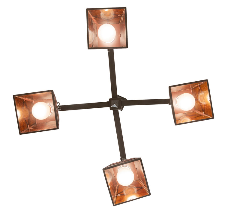 Meyda Tiffany 28277 Four Light Chandelier, Mahogany Bronze