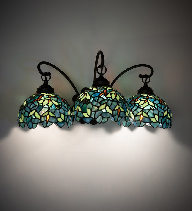 Meyda Tiffany 263236 Three Light Wall Sconce, Mahogany Bronze