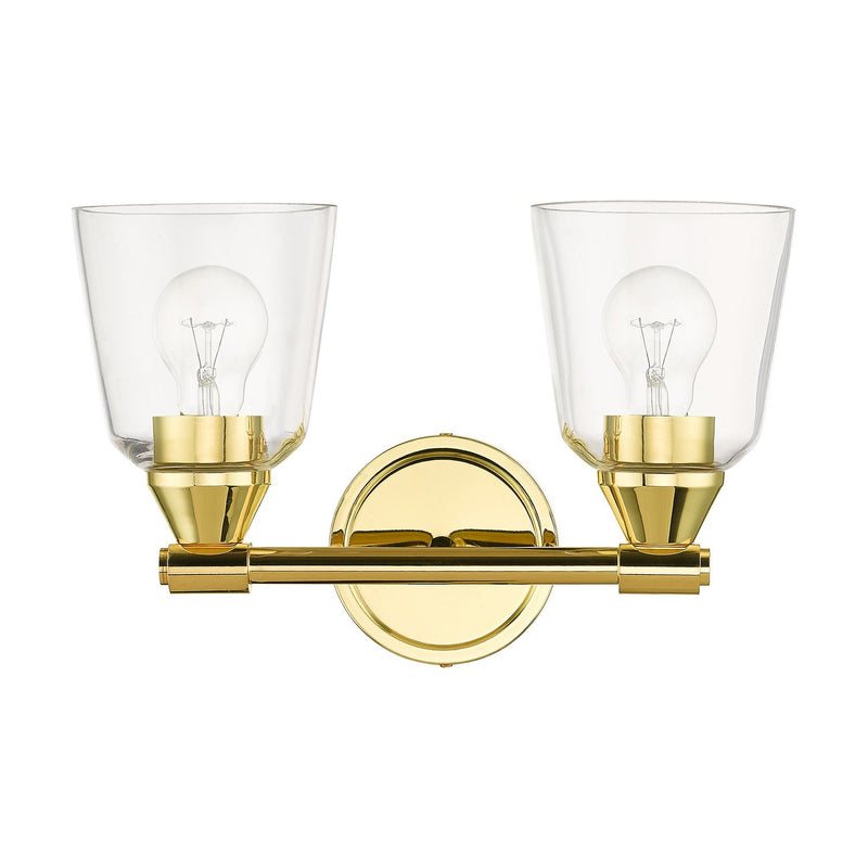 Livex Lighting 16782-02 Two Light Vanity Sconce, Polished Brass