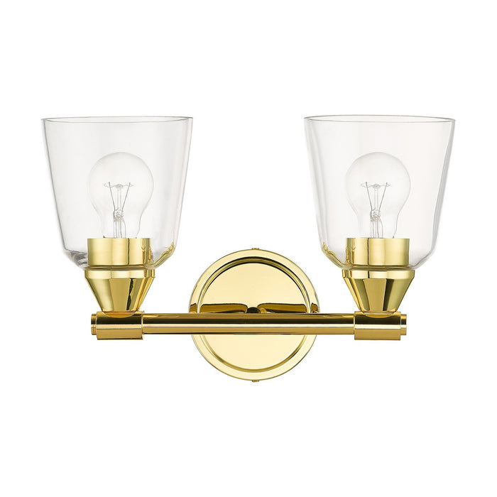 Livex Lighting 16782-02 Two Light Vanity Sconce, Polished Brass