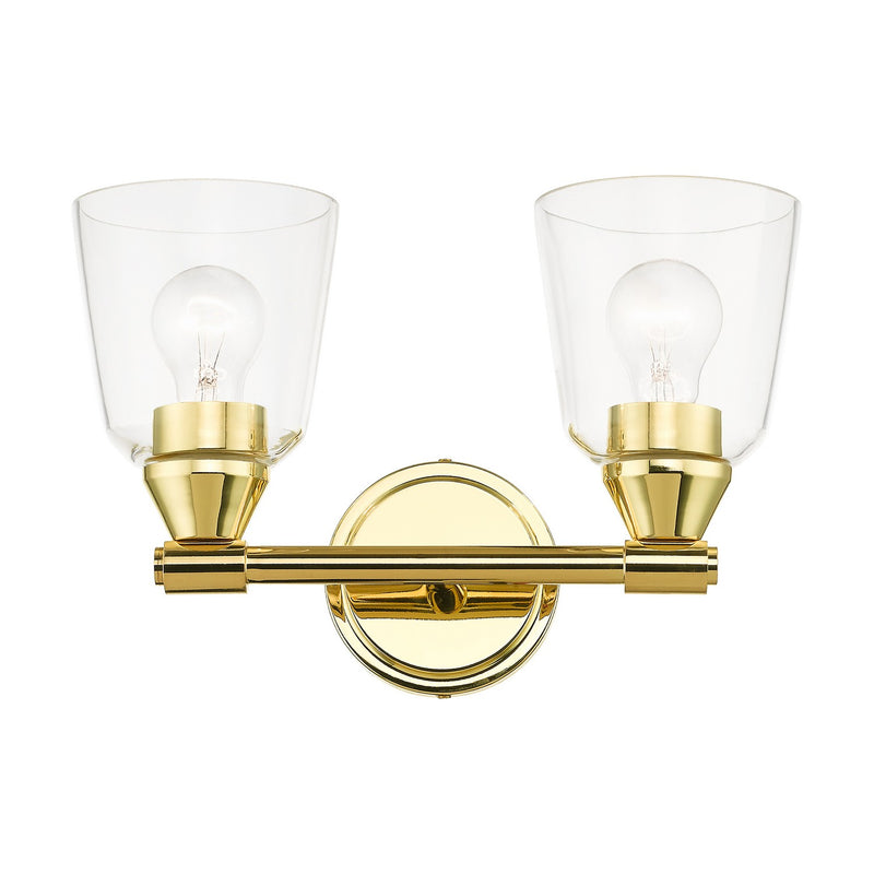 Livex Lighting 16782-02 Two Light Vanity Sconce, Polished Brass