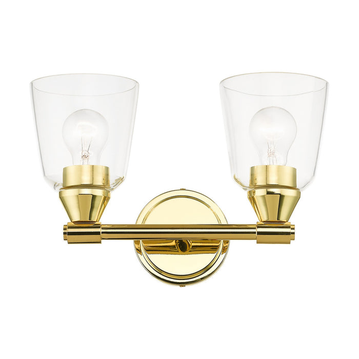 Livex Lighting 16782-02 Two Light Vanity Sconce, Polished Brass