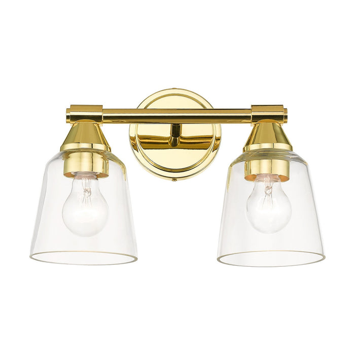 Livex Lighting 16782-02 Two Light Vanity Sconce, Polished Brass