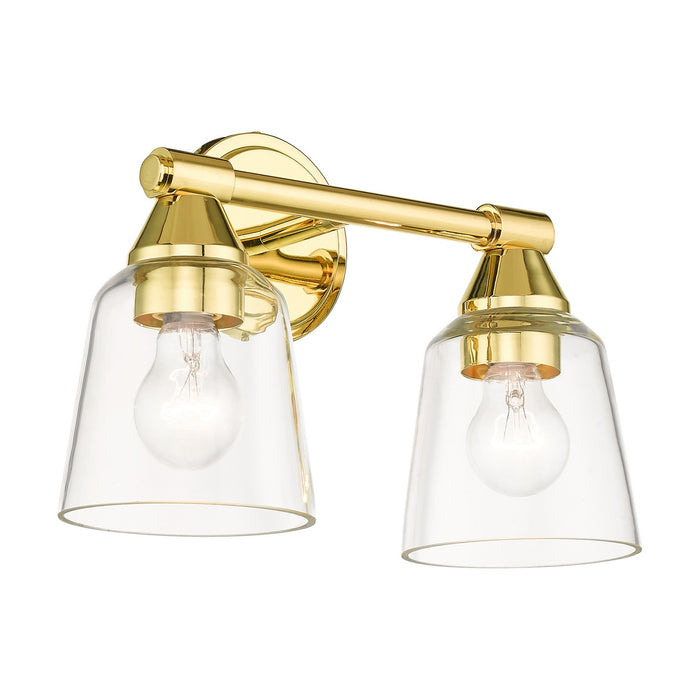 Livex Lighting 16782-02 Two Light Vanity Sconce, Polished Brass