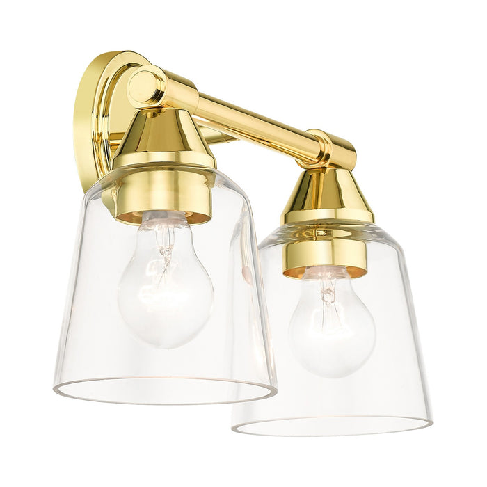 Livex Lighting 16782-02 Two Light Vanity Sconce, Polished Brass
