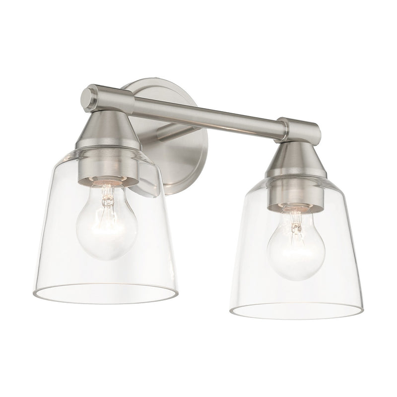 Livex Lighting 16782-91 Two Light Vanity Sconce, Brushed Nickel