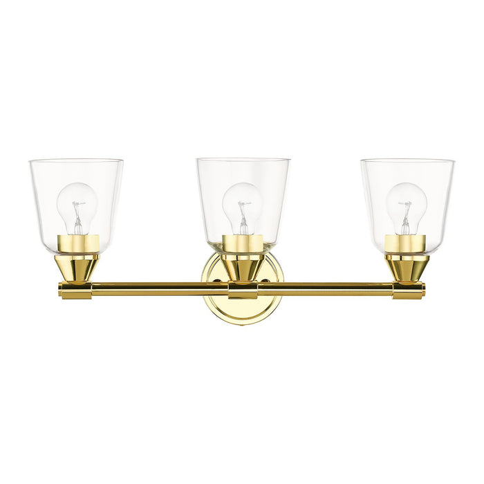 Livex Lighting 16783-02 Three Light Vanity Sconce, Polished Brass