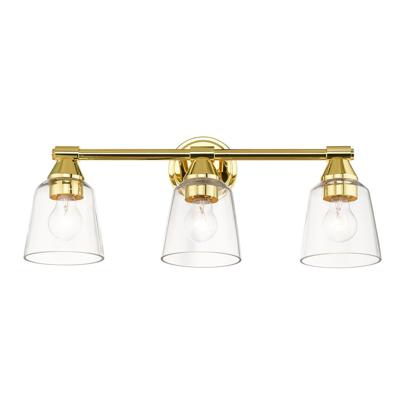 Livex Lighting 16783-02 Three Light Vanity Sconce, Polished Brass