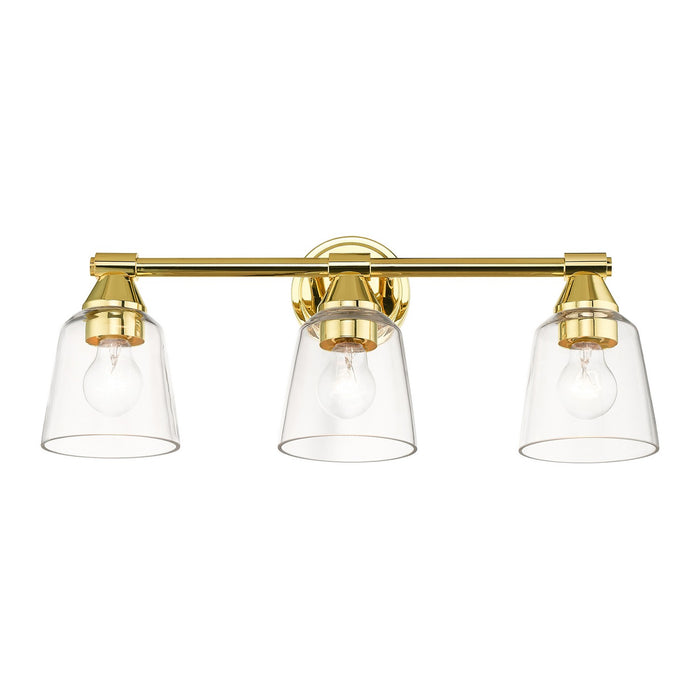 Livex Lighting 16783-02 Three Light Vanity Sconce, Polished Brass