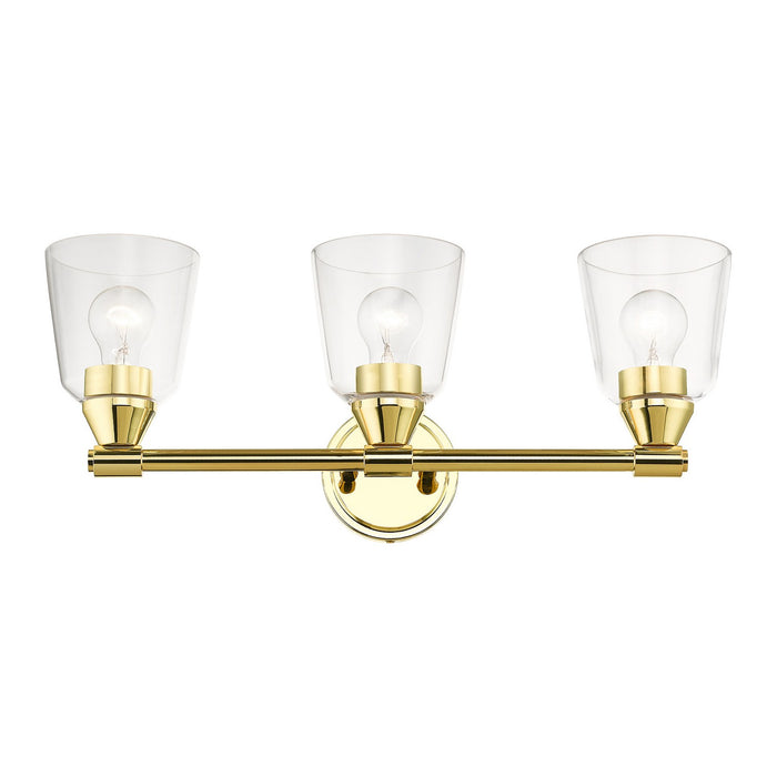 Livex Lighting 16783-02 Three Light Vanity Sconce, Polished Brass
