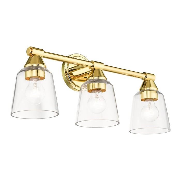 Livex Lighting 16783-02 Three Light Vanity Sconce, Polished Brass