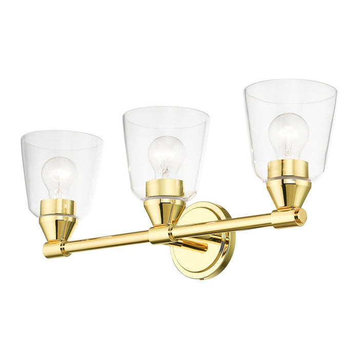 Livex Lighting 16783-02 Three Light Vanity Sconce, Polished Brass