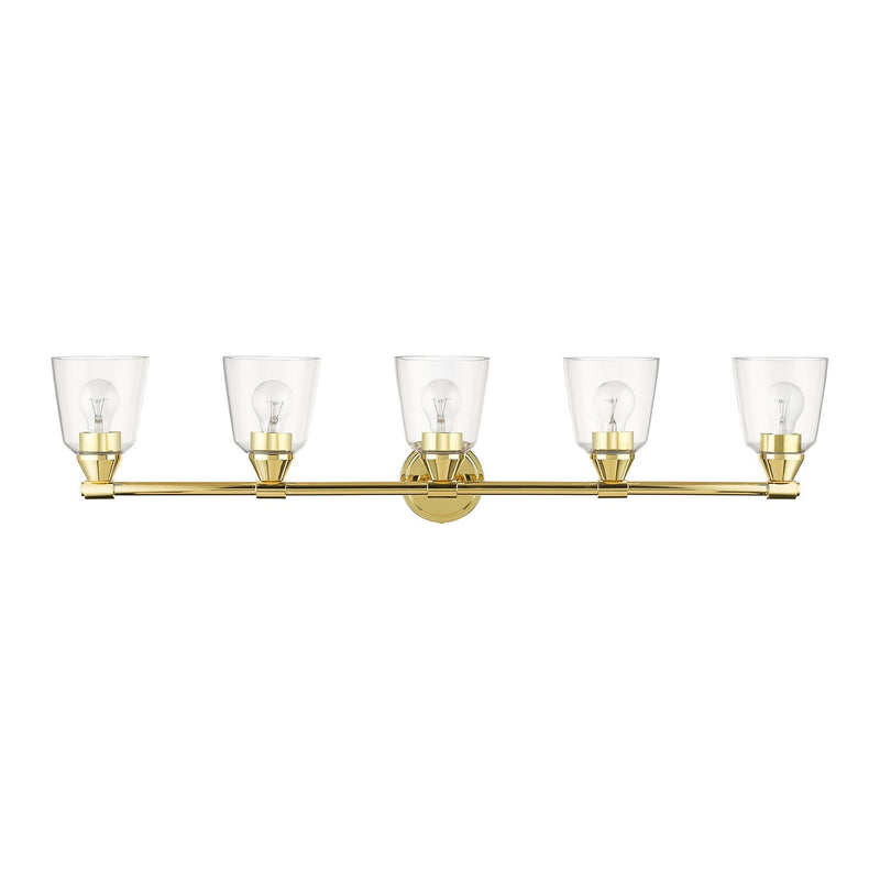 Livex Lighting 16785-02 Five Light Vanity Sconce, Polished Brass