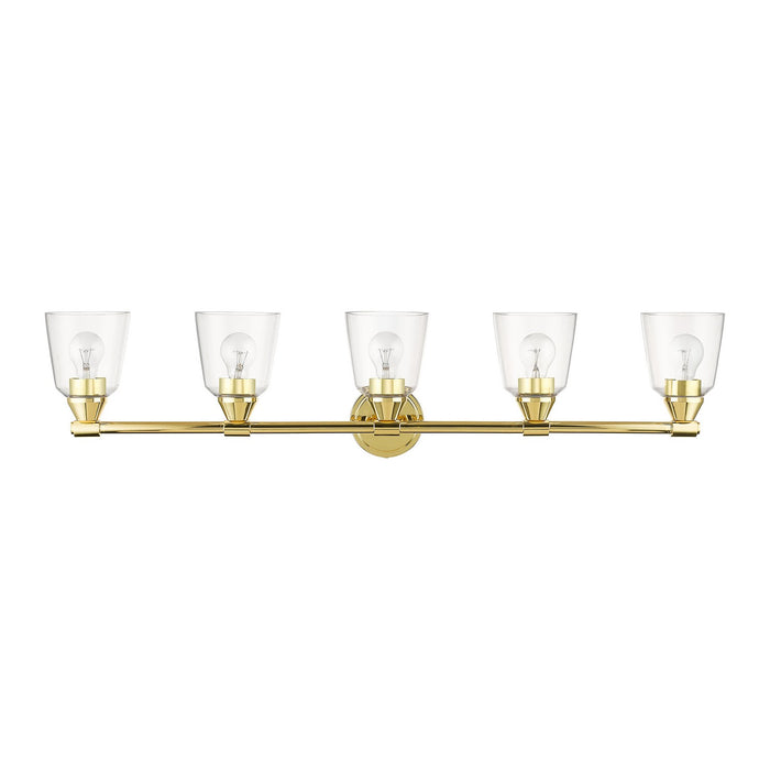 Livex Lighting 16785-02 Five Light Vanity Sconce, Polished Brass