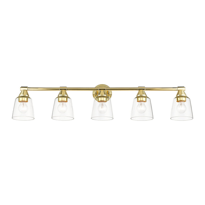 Livex Lighting 16785-02 Five Light Vanity Sconce, Polished Brass