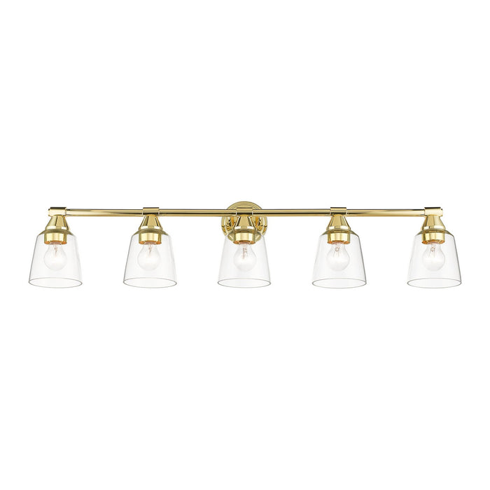 Livex Lighting 16785-02 Five Light Vanity Sconce, Polished Brass