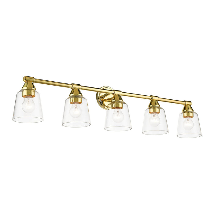 Livex Lighting 16785-02 Five Light Vanity Sconce, Polished Brass