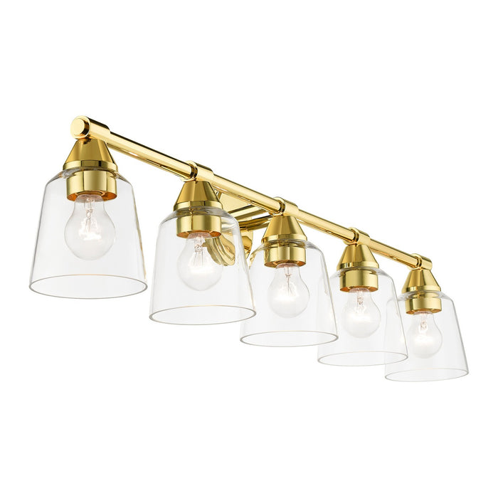 Livex Lighting 16785-02 Five Light Vanity Sconce, Polished Brass