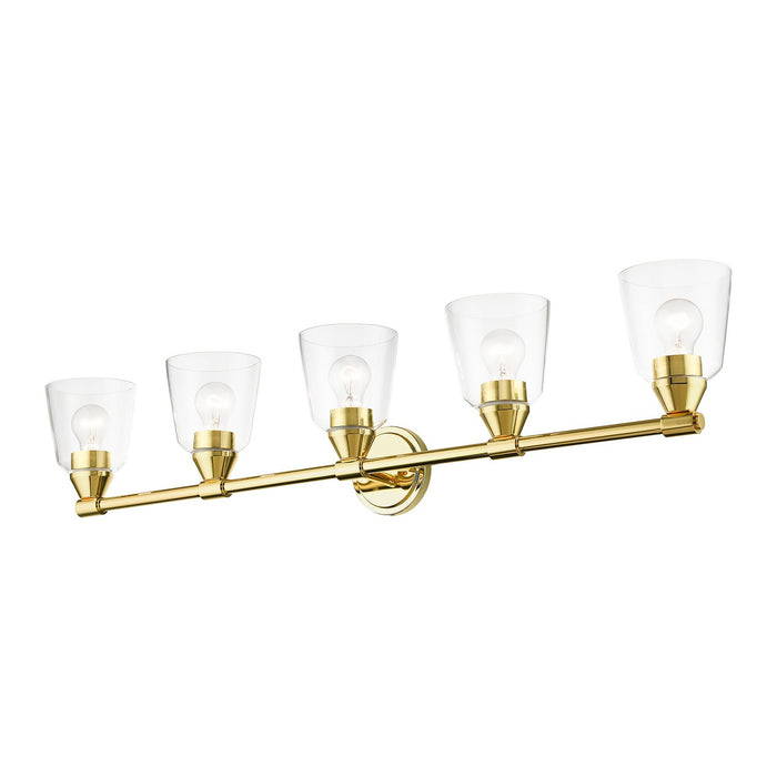 Livex Lighting 16785-02 Five Light Vanity Sconce, Polished Brass