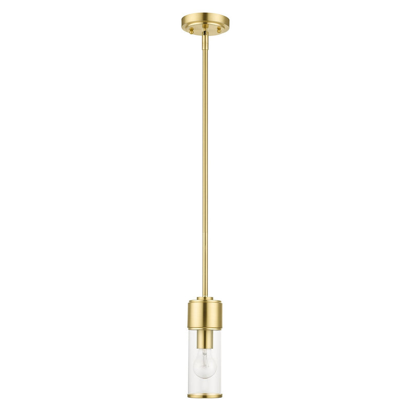 Livex Lighting 17140-12 One Light Mini Pendant, Satin Brass