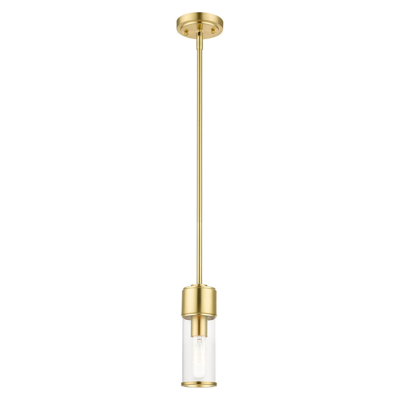 Livex Lighting 17140-12 One Light Mini Pendant, Satin Brass