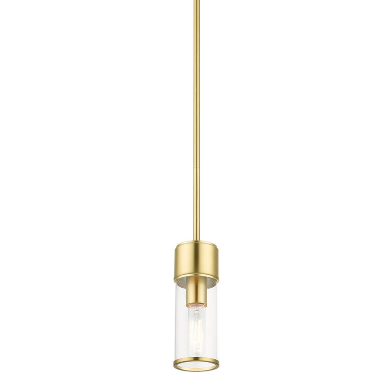 Livex Lighting 17140-12 One Light Mini Pendant, Satin Brass