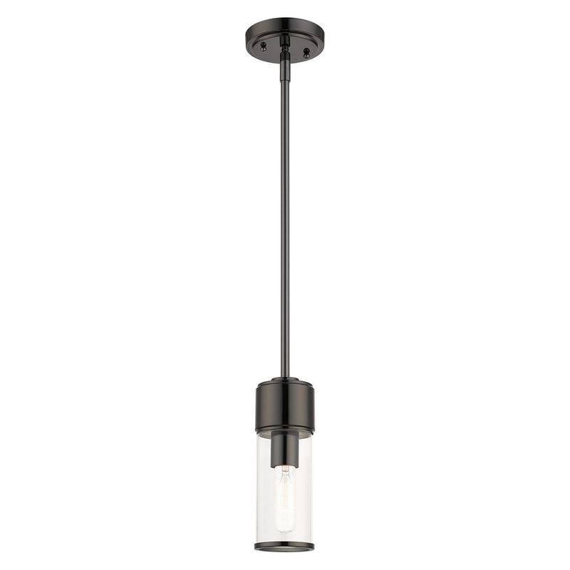 Livex Lighting 17140-46 One Light Mini Pendant, Black Chrome