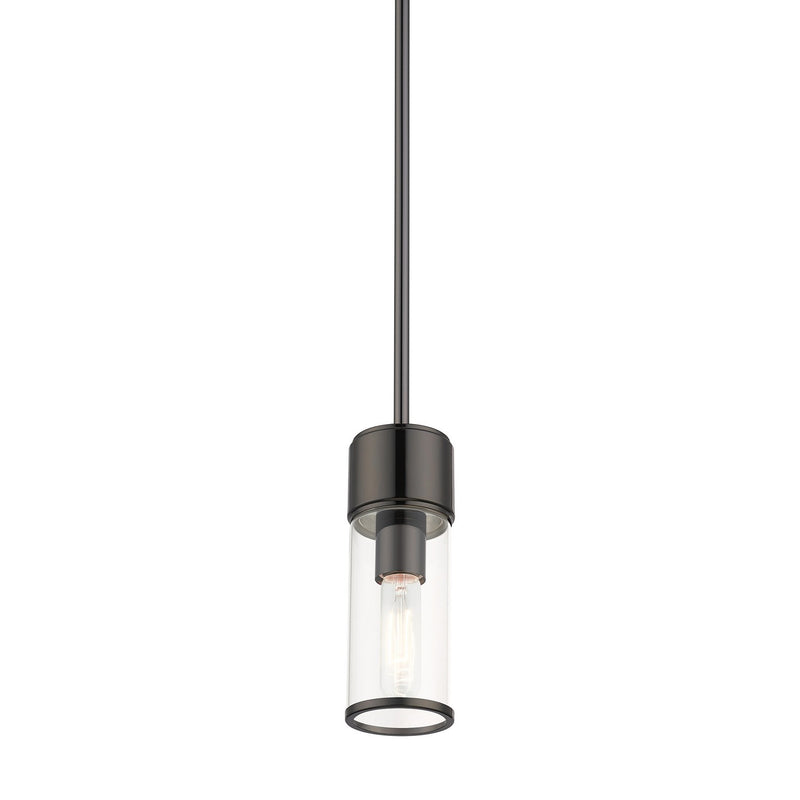Livex Lighting 17140-46 One Light Mini Pendant, Black Chrome