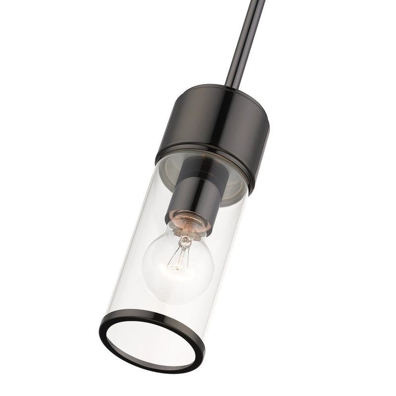 Livex Lighting 17140-46 One Light Mini Pendant, Black Chrome
