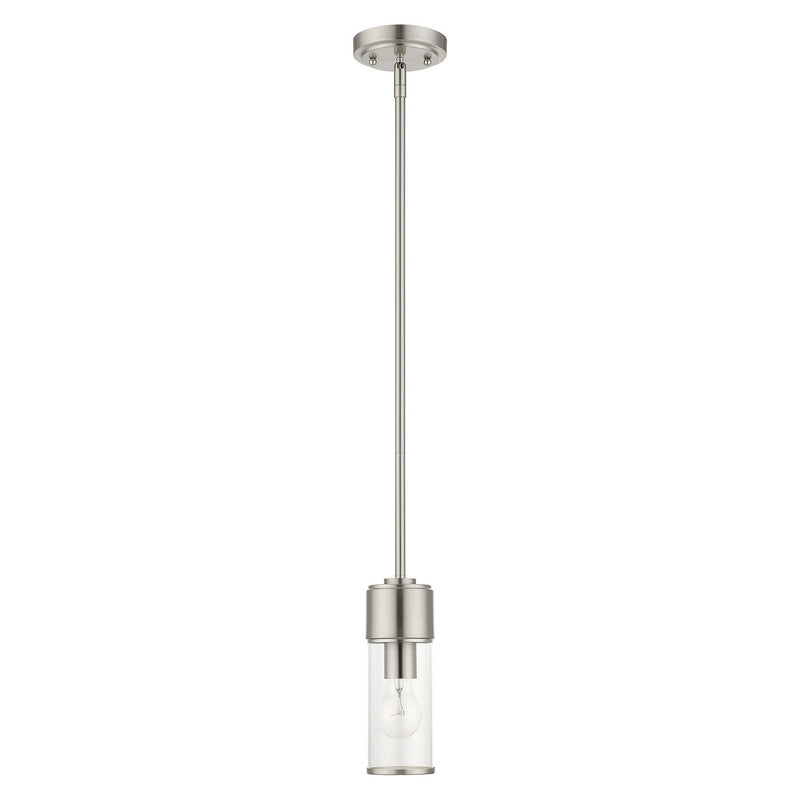 Livex Lighting 17140-91 One Light Mini Pendant, Brushed Nickel