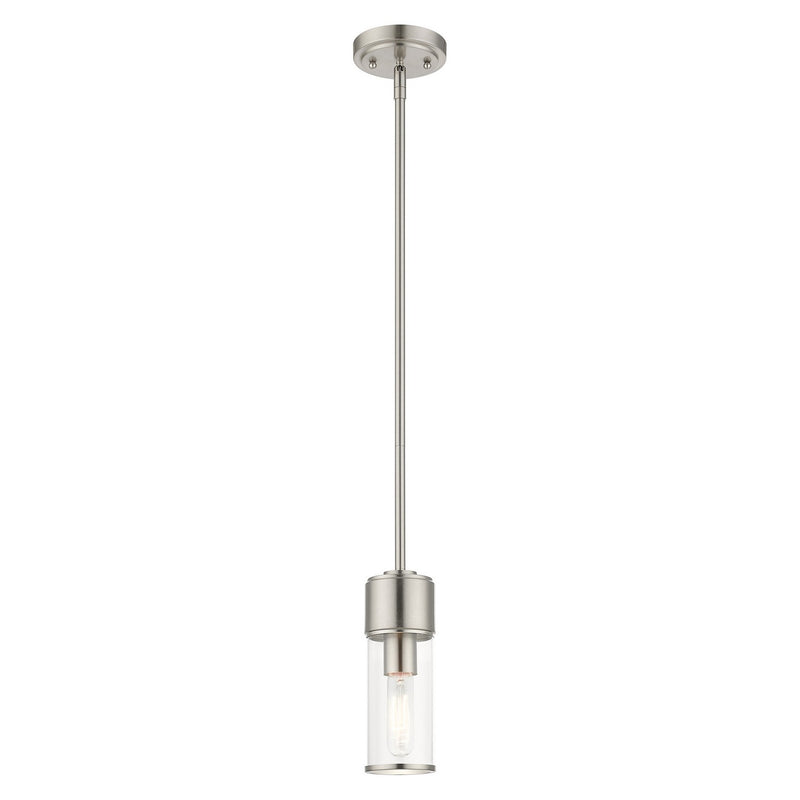 Livex Lighting 17140-91 One Light Mini Pendant, Brushed Nickel