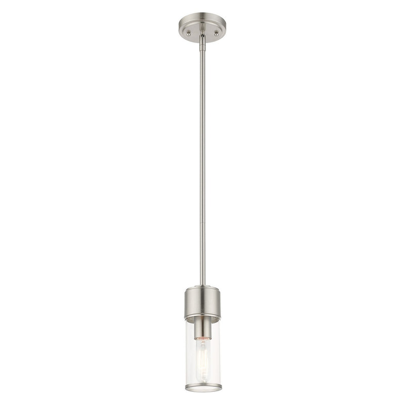 Livex Lighting 17140-91 One Light Mini Pendant, Brushed Nickel
