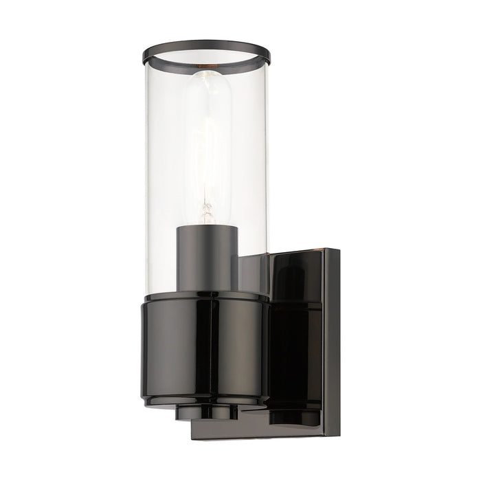 Livex Lighting 17141-46 One Light Wall Sconce, Black Chrome