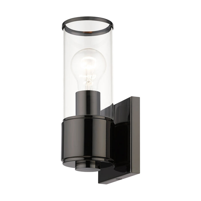 Livex Lighting 17141-46 One Light Wall Sconce, Black Chrome