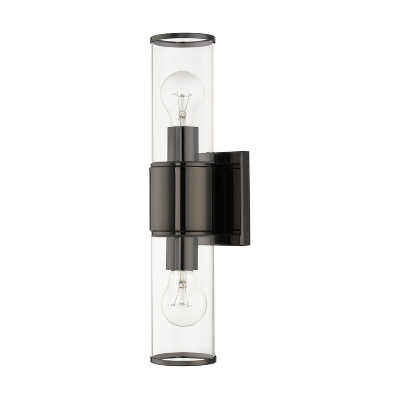 Livex Lighting 17142-46 Two Light Vanity Sconce, Black Chrome