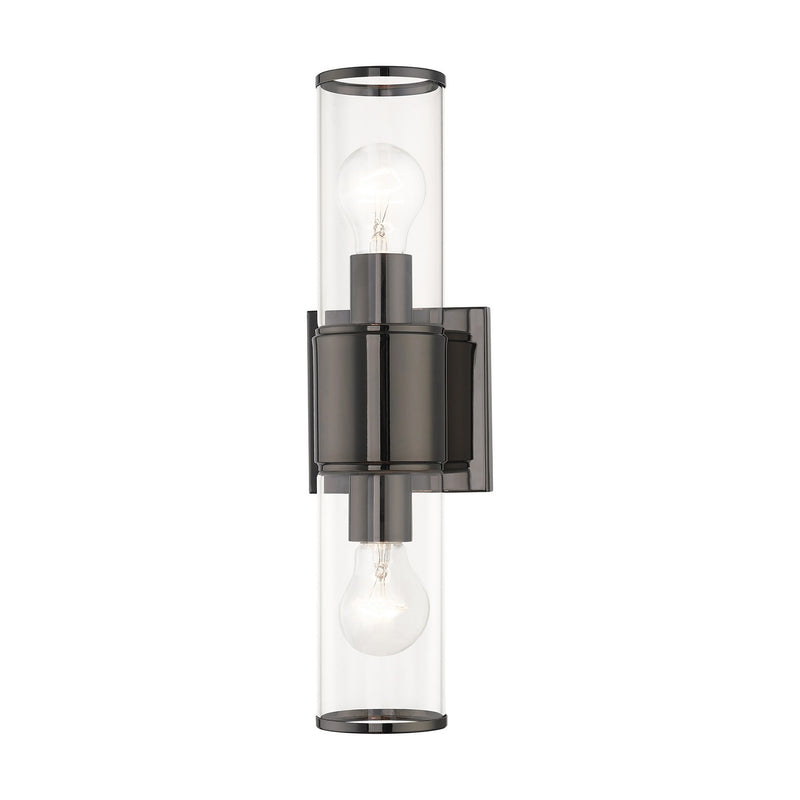 Livex Lighting 17142-46 Two Light Vanity Sconce, Black Chrome