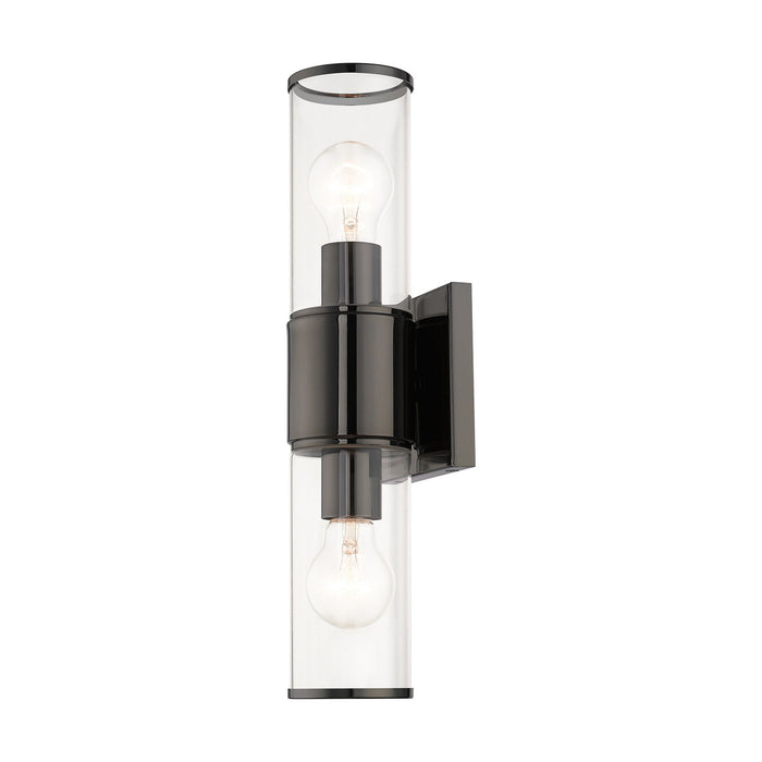 Livex Lighting 17142-46 Two Light Vanity Sconce, Black Chrome