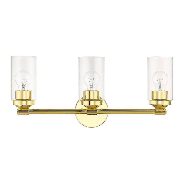 Livex Lighting 18083-02 Three Light Vanity Sconce, Polished Brass
