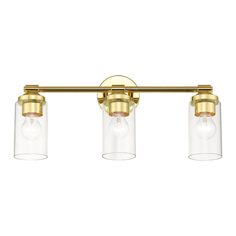 Livex Lighting 18083-02 Three Light Vanity Sconce, Polished Brass
