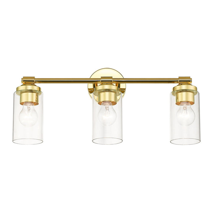 Livex Lighting 18083-02 Three Light Vanity Sconce, Polished Brass