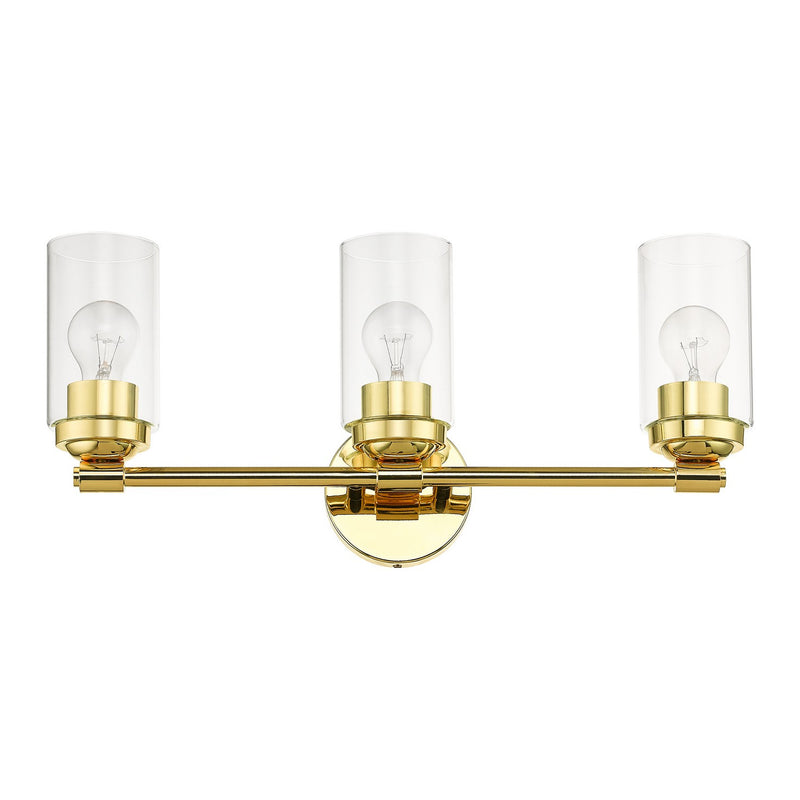 Livex Lighting 18083-02 Three Light Vanity Sconce, Polished Brass