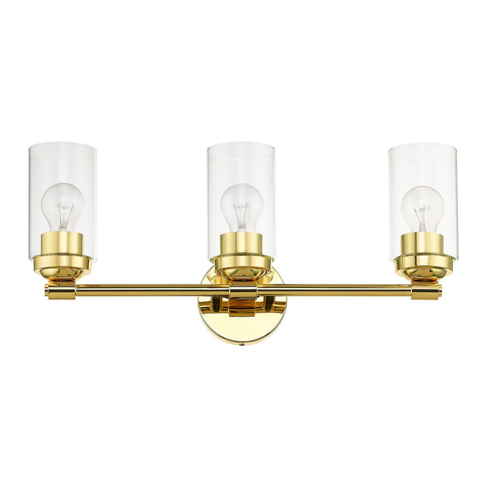 Livex Lighting 18083-02 Three Light Vanity Sconce, Polished Brass