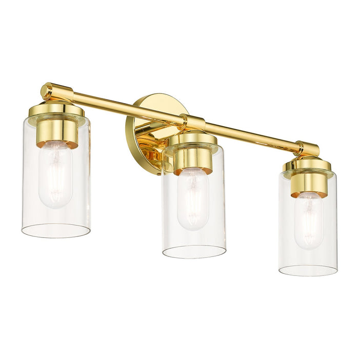 Livex Lighting 18083-02 Three Light Vanity Sconce, Polished Brass