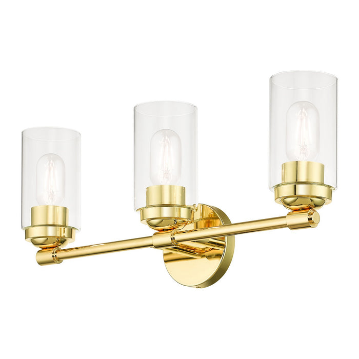 Livex Lighting 18083-02 Three Light Vanity Sconce, Polished Brass