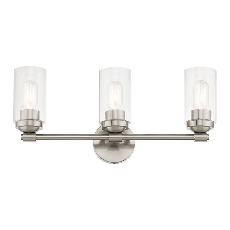 Livex Lighting 18083-91 Three Light Vanity Sconce, Brushed Nickel