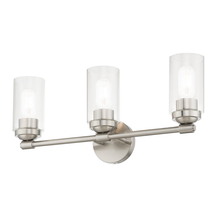 Livex Lighting 18083-91 Three Light Vanity Sconce, Brushed Nickel